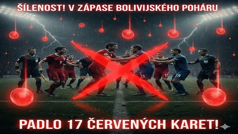 Šílenost! V zápase bolivijského poháru padlo 17 červených karet!
