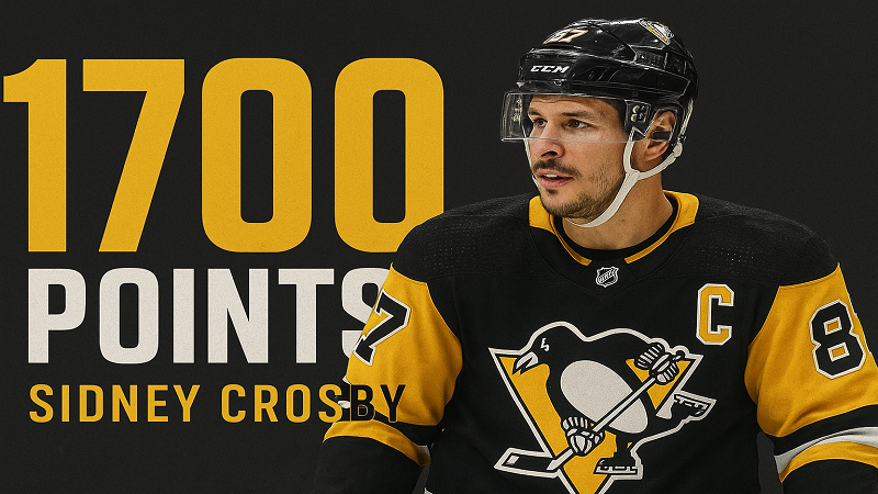 Sidney Crosby dosáhl hranice 1700 bodů v NHL!